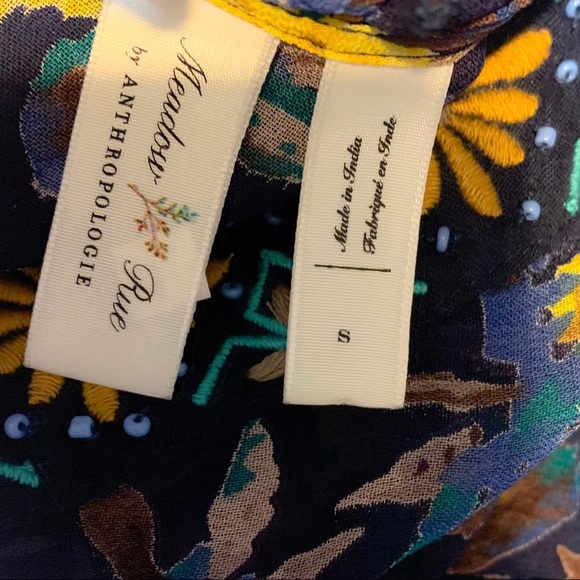 Anthropologie Meadow Rue Floral Sheer Blouse - Picture 10 of 11